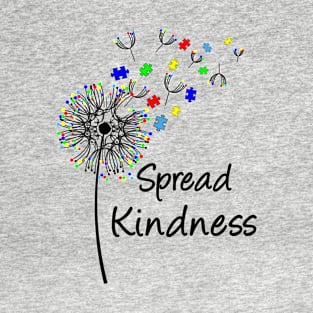 Autism Awareness Spread Kindness Dandelion Puzzle T-Shirt